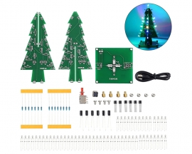 DIY Kit RGB Flash LED Circuit Colorful Christmas Trees LED Soldering Practice Kits Xmas Fun Gift DC 4.5V-5.5V